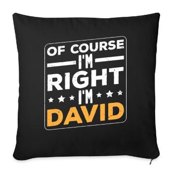 Im David - Sofa pillowcase 17,3'' x 17,3'' (45 x 45 cm) - black - Front