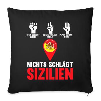 Sizilianer Sizilianisch Sizilien - Sofakissenbezug 45 x 45 cm - Schwarz - Vorne