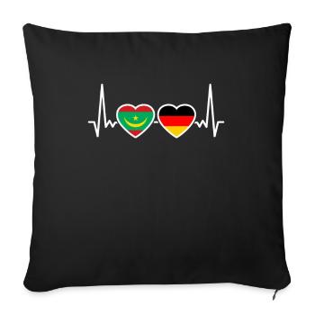 Mauritanie Allemagne Heartbeat Flag - Housse de coussin décorative 45 x 45 cm - noir - Devant