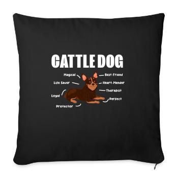 Australian Cattle Dog Hund Hunde Geschenk - Sofakissenbezug 45 x 45 cm - Schwarz - Vorne