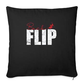 Backflip Skiing - Sofa pillowcase 17,3'' x 17,3'' (45 x 45 cm) - black - Front