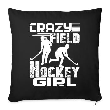 Field Hockey Crazy Field Hockey Girl - Sofa pillowcase 17,3'' x 17,3'' (45 x 45 cm) - black - Front