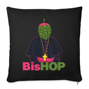 Hops Bishop Beer Brewery - Sofa pillowcase 17,3'' x 17,3'' (45 x 45 cm) - black - Front