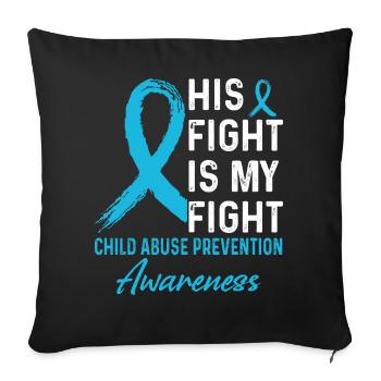 Prevention of child abuse - Sofa pillowcase 17,3'' x 17,3'' (45 x 45 cm) - black - Front