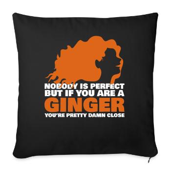 Rothaarig Spruch Rotschopf Rote Haare - Sofakissenbezug 45 x 45 cm - Schwarz - Vorne