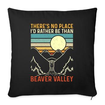 Barrage de castor Il n’y a pas d’endroit où je préférerais Castor sauvage - Housse de coussin décorative 45 x 45 cm - noir - Devant