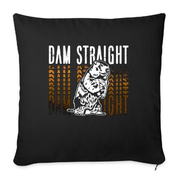 Beaver Dam Straight Rodent Animals Wild Beaver - Sofa pillowcase 17,3'' x 17,3'' (45 x 45 cm) - black - Front