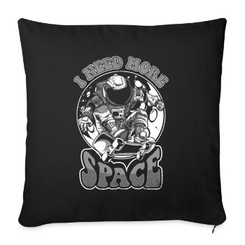 J’ai besoin de plus de Space Cosmonaut Spaceship Taikonaut - Housse de coussin décorative 45 x 45 cm - noir - Devant