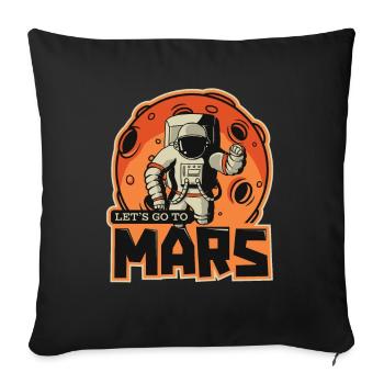 Allons sur Mars Taikonaut Cosmonaut Spaceship - Housse de coussin décorative 45 x 45 cm - noir - Devant