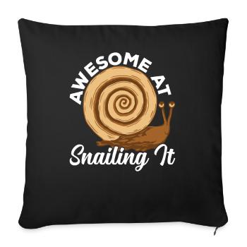 Snail Lover Snailing It Sluggish Running Jogging - Sofa pillowcase 17,3'' x 17,3'' (45 x 45 cm) - black - Front