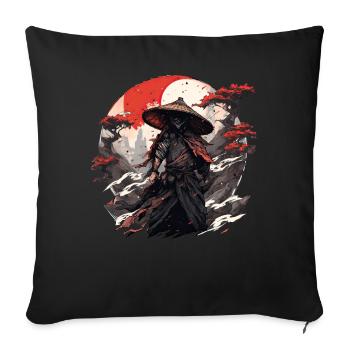 Asie 80s Samouraï Rétro Japonais Samouraï - Housse de coussin décorative 45 x 45 cm - noir - Devant