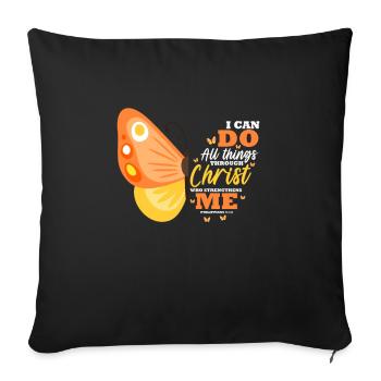 Bible Bible Versets chrétiens Don de Jésus - Housse de coussin décorative 45 x 45 cm - noir - Devant