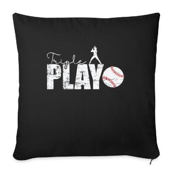 Triple Play Baseball - Sofa pillowcase 17,3'' x 17,3'' (45 x 45 cm) - black - Front