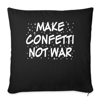 Konfetti Fasching Spruch Karneval - Sofakissenbezug 45 x 45 cm - Schwarz - Vorne