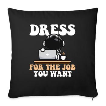 Habillez-vous pour le travail que vous voulez Cosmonaute Taikonaut - Housse de coussin décorative 45 x 45 cm - noir - Devant
