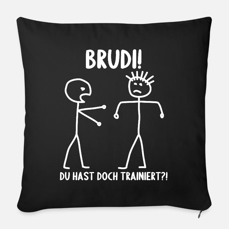 Fitness Bodybuilder Gym Alter hast du trainiert - Sofakissenbezug 45 x 45 cm - Schwarz