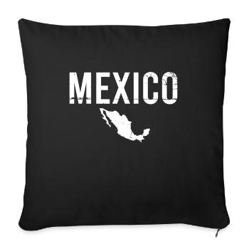 Mexique Vintage Carte Mexicains mexicains - Housse de coussin décorative 45 x 45 cm - noir - Devant