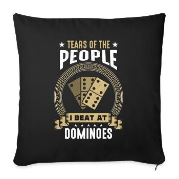 Dominos Larmes Des gens que j’ai battus au jeu de société - Housse de coussin décorative 45 x 45 cm - noir - Devant