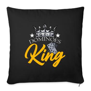 Dominoes Domino King Loves Game Tile Family Game - Sofa pillowcase 17,3'' x 17,3'' (45 x 45 cm) - black - Front
