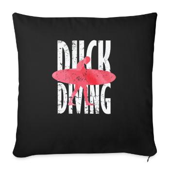 Duck Diving Surfing - Sofa pillowcase 17,3'' x 17,3'' (45 x 45 cm) - black - Front
