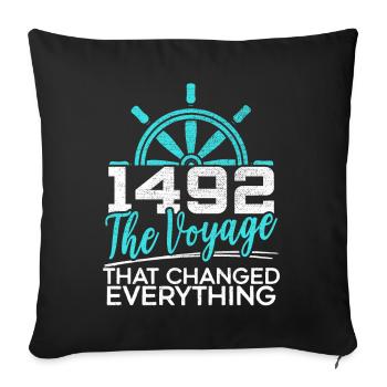 1492: The journey that changed everything - Sofa pillowcase 17,3'' x 17,3'' (45 x 45 cm) - black - Front