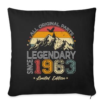 1963 Jahrgang Vintage Retro Geburtstag Geschenk - Sofakissenbezug 45 x 45 cm - Schwarz - Vorne