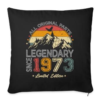 1973 Jahrgang Vintage Retro Geburtstag Geschenk - Sofakissenbezug 45 x 45 cm - Schwarz - Vorne