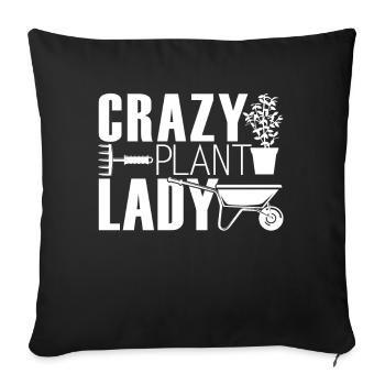 Gardening Gardening Crazy Plant Lady - Sofa pillowcase 17,3'' x 17,3'' (45 x 45 cm) - black - Front