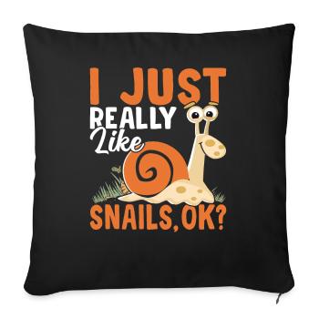 Snail lovers like snail owners - Sofa pillowcase 17,3'' x 17,3'' (45 x 45 cm) - black - Front