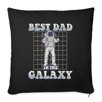 Meilleur papa dans la galaxie Taikonaut Cosmonaute - Housse de coussin décorative 45 x 45 cm - noir - Devant