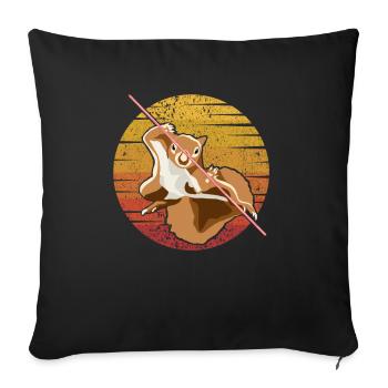 Écureuil renard Écureuil Écureuil Écureuil Écureuil - Housse de coussin décorative 45 x 45 cm - noir - Devant
