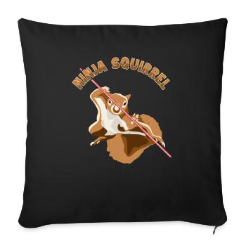 Ninja Squirrel Squirrel Fuchshörnchen Eichhörnchen - Sofakissenbezug 45 x 45 cm - Schwarz - Vorne