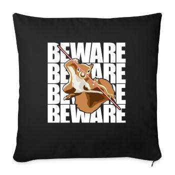Beware Grey Squirrel Squirrel Fox Squirrel - Sofa pillowcase 17,3'' x 17,3'' (45 x 45 cm) - black - Front