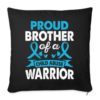 Bruder Des Kindesmissbrauchs Krieger Monat Des - Sofakissenbezug 45 x 45 cm - Schwarz - Vorne
