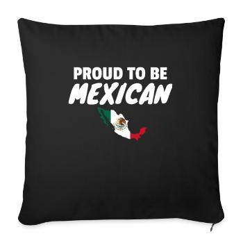 Fier d’être mexicain Drapeau de la carte mexicaine - Housse de coussin décorative 45 x 45 cm - noir - Devant