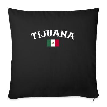 Tijuana Mexique drapeau mexicain Mexicains - Housse de coussin décorative 45 x 45 cm - noir - Devant