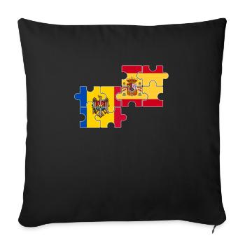 Moldova Spain Flag Spanish Moldovan - Sofa pillowcase 17,3'' x 17,3'' (45 x 45 cm) - black - Front
