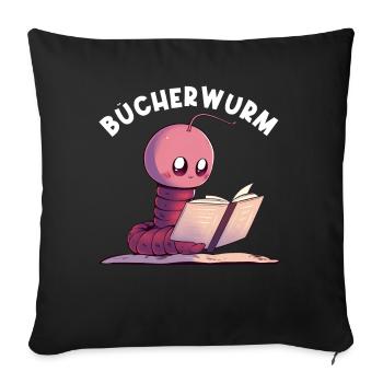 Leidenschaftlicher Leser Leserin Leseratte - Sofakissenbezug 45 x 45 cm - Schwarz - Vorne