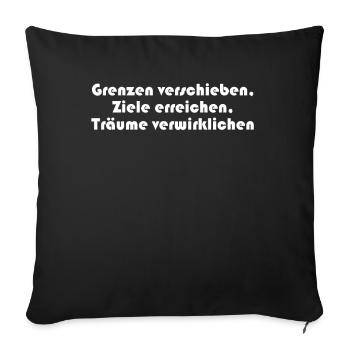 Fitness - Grenzen verschieben, Ziele erreichen, - Sofakissenbezug 45 x 45 cm - Schwarz - Vorne