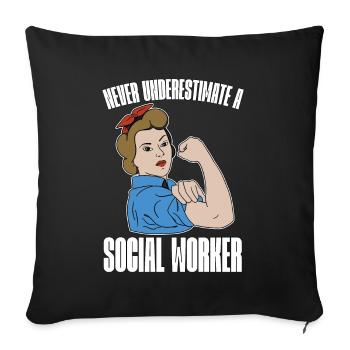 Les services sociaux ne sous-estiment jamais un socialiste - Housse de coussin décorative 45 x 45 cm - noir - Devant