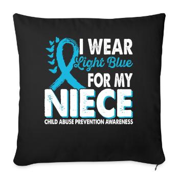 Appliquer le bleu clair à la prévention de - Housse de coussin décorative 45 x 45 cm - noir - Devant