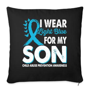 Wear light blue for the son's awareness of - Sofa pillowcase 17,3'' x 17,3'' (45 x 45 cm) - black - Front