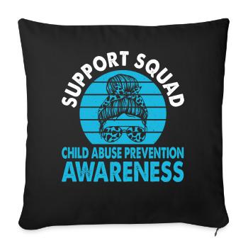 Support Squad Child Abuse Prevention Awareness - Sofa pillowcase 17,3'' x 17,3'' (45 x 45 cm) - black - Front