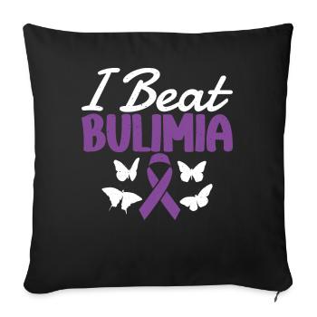 J’ai vaincu la boulimie parce que j’avais des femmes fortes. - Housse de coussin décorative 45 x 45 cm - noir - Devant