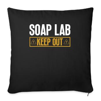 soap soap making soap maker soap boiler - Sofa pillowcase 17,3'' x 17,3'' (45 x 45 cm) - black - Front