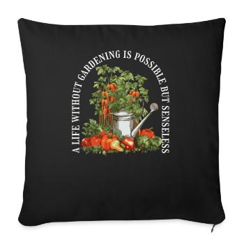 Gardener, garden plant, hobby gardener, florist - Sofa pillowcase 17,3'' x 17,3'' (45 x 45 cm) - black - Front
