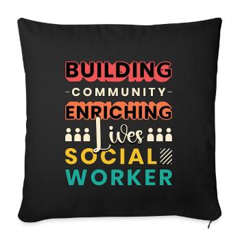Aide à l’enrichissement communautaire pour le renforcement des services sociaux - Housse de coussin décorative 45 x 45 cm - noir - Devant