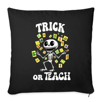 Funny skeleton celebrates Halloween in school - Sofa pillowcase 17,3'' x 17,3'' (45 x 45 cm) - black - Front
