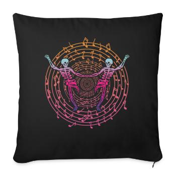 Skeleton Halloween Dancing Music Skeletons - Sofa pillowcase 17,3'' x 17,3'' (45 x 45 cm) - black - Front