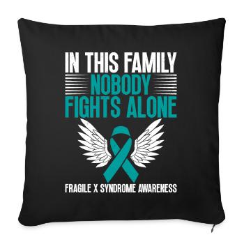 In this family, no one fights alone against the - Sofa pillowcase 17,3'' x 17,3'' (45 x 45 cm) - black - Front